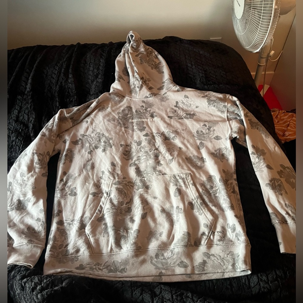 Abercrombie & Fitch Floral Gray Hoodie